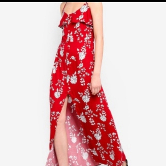 Guess Dresses & Skirts - Guess Red Floral Maxi Dress